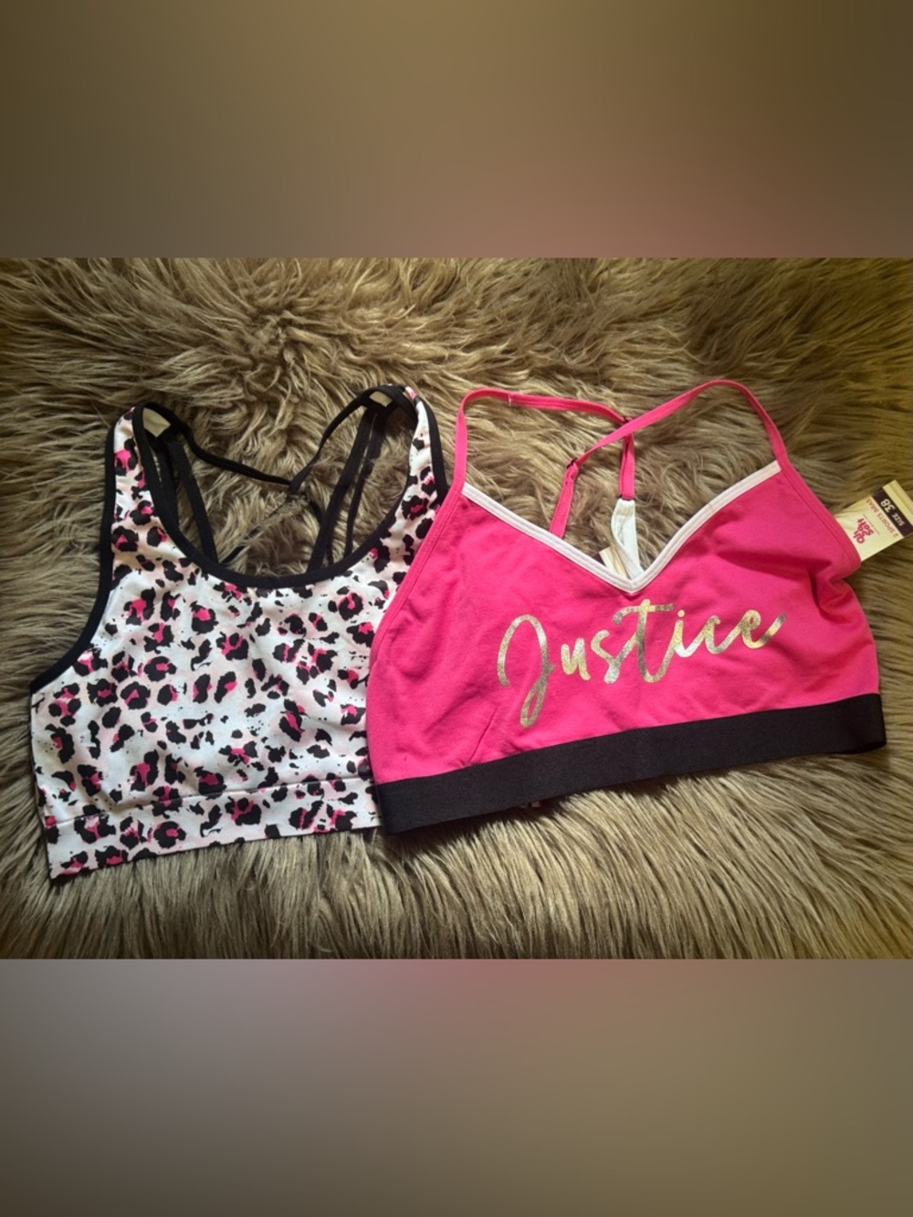 Girls Justice Pink Logo Sports Bra
